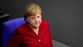 German Chancellor Angela Merkel attends a debate of the German parliament Bundestag in Berlin.