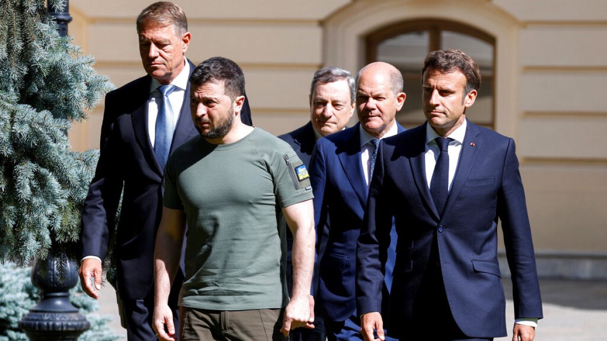 Scholz, Macron und Draghi trafen in Kiew den ukrainischen Präsidenten 