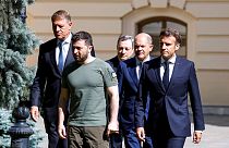 Scholz, Macron, Draghi y Iohannis expresaron a Zelenski su apoyo a que Ucrania sea país candidato a integrarse en la Unión Europea