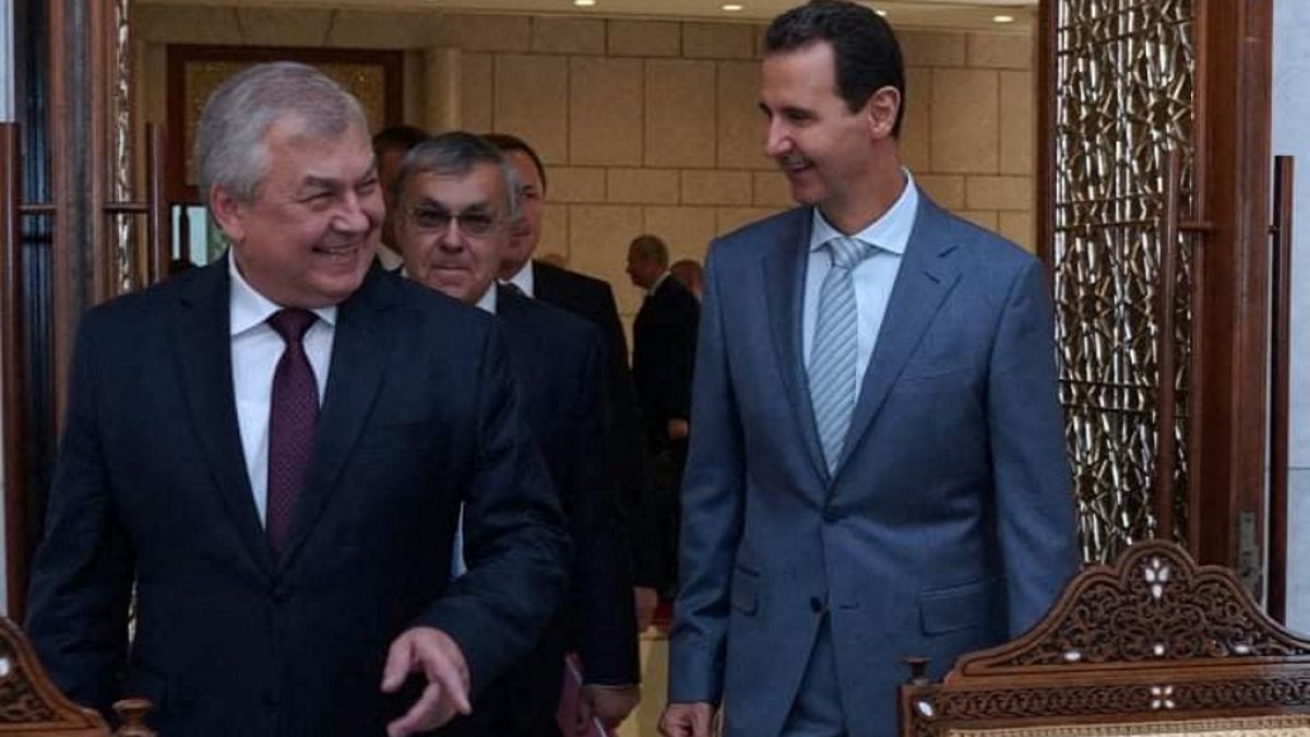 Rusya'nın Suriye Özel Temsilcisi Alexander Lavrentyev Suriye Devlet Başkanı Beşar Esad'la birlikte / Arşiv