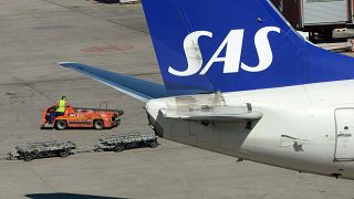 SAS-Maschine auf dem Flughafen Stockholm-Arlanda