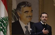 Müstakbel Hareketi lideri Saad Hariri (önde) Hizbillah'ı suçladı (Arşiv)