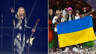 Sam Ryder (left), the UK's Eurovision 2022 entry, and Kalush Orchestra (right) who won the contest for Ukraine