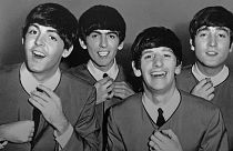 The Beatles pose for photograph taken by Tommy Hanley at the Odeon Cinema in Luton on 6 September 1963