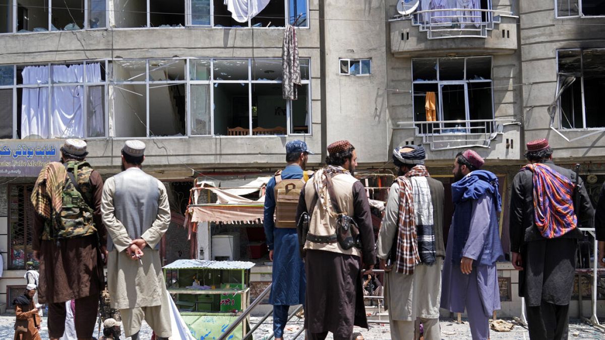 Lieu de l'explosion près d'un temple sikh pris pour cible à Kaboul, le 18 juin 2022, Afghanistan