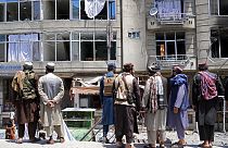 Lieu de l'explosion près d'un temple sikh pris pour cible à Kaboul, le 18 juin 2022, Afghanistan
