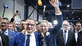 Almanya için Alternatif (AfD) Partisinin eş genel başkanları Federal Meclis milletvekilleri Tino Chrupalla ve Alice Weidel oldu