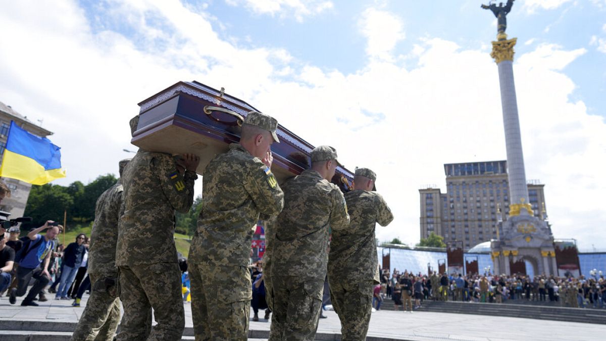 Les obsèques de Roman Ratouchny, le 18 juin 2022, Kyiv, Ukraine