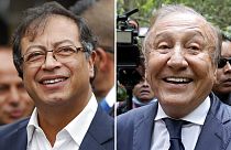 Les deux candidats à la présidence colombienne : Gustavo Petro, à gauche, le 17 juin 2018 ; et Rodolfo Hernandez, le 2 juin 2022, à Bogota, en Colombie.
