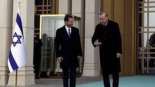 مراسم استقبال از رپیس جمهوری اسرائیل در ترکیه به تاریخ نهم مارس ۲۰۲۲