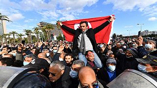 Tunisian protest constitutional reforms pushed by President Kais Saied