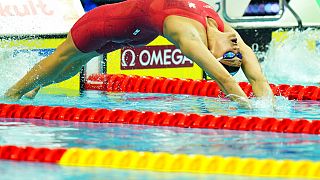 Спортсменка из Канады на Чемпионате мира по водным видам спорта в Будапеште, 19 июня 2022 г.