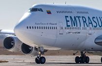 Avión venezolano detenido en el aeropuerto de Ezeiza, Buenos Aires