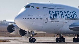 Avión venezolano detenido en el aeropuerto de Ezeiza, Buenos Aires