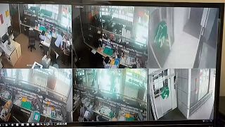 Images de vidéos surveillance de bureaux à Taïwan, lundi 20 juin
