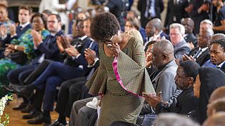 Angehörige von Patrice Lumumba bei der Zeremonie in Brüssel
