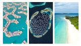 Úszóvárosok látványa és a maldívi táj
