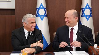 El primer ministro de Israel, Naftali Bennet, junto al ministro de Exteriores, Yair Lapid.