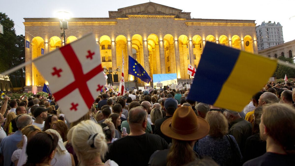 Grúziai demonstráció az uniós csatlakozás mellett 2022. június 20.