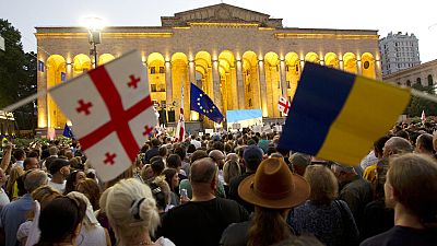 Grúziai demonstráció az uniós csatlakozás mellett 2022. június 20.