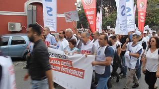Manifestación de profesionales sanitarios en Turquía