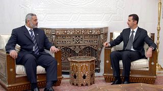 الرئيس السوري بشار الأسد يلتقي رئيس الوزراء الفلسطيني إسماعيل هنية في دمشق - سوريا. 2006/12/04