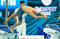 Mykhailo Romanchuk of Ukraine competes in the Men 800m Freestyle final at the 19th FINA World Championships in Budapest, Hungary, Tuesday, June 21, 2022