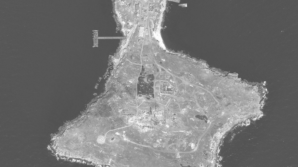 Latest satellite image of Snake Island in the Black Sea