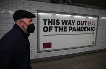campagne de lutte contre le covid-19 dans le métro de Londres en janvier 2022