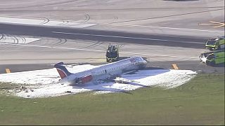 Imagen de avión de la aerolínea Red Air tras el accidente