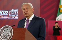 El presidente mexicano, Andrés Manuel López Obrador, durante su conferencia diaria