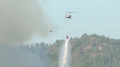 Turkish firefighters have been aided by water-dropping planes and helicopters.