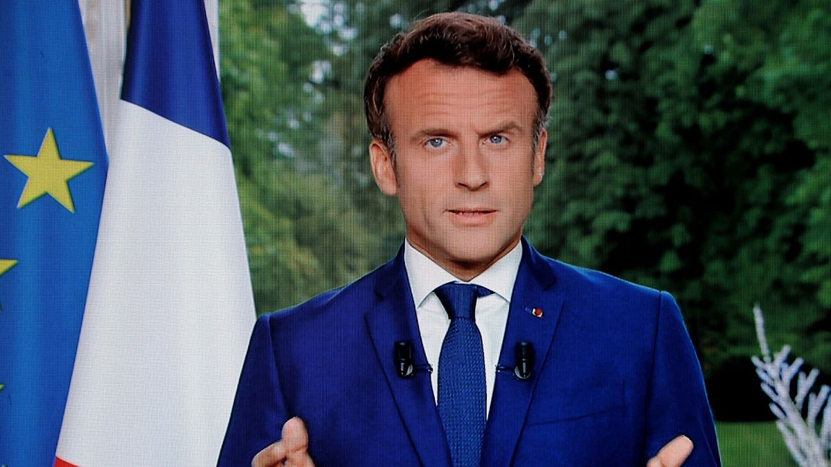 Le président français Emmanuel Macron lors de son adresse à la Nation, le 22 juin 2022