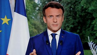 Le président français Emmanuel Macron lors de son adresse à la Nation, le 22 juin 2022