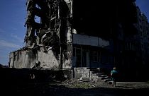 Ein zerstörtes Gebäude in Borodyanka, nahe der ukrainischen Hauptstadt Kiew. 