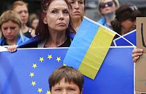 Ukrajna uniós tagságáért tüntetők