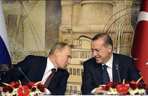 Vladimir Putin, presidente della federazione russa, e Recep Tayyip Erdogan, presidente turco