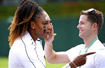 Serena Williams auf dem Trainingsplatz in Wimbledon am Samstag 25.06.22