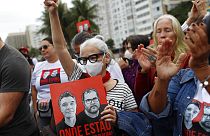 Акция протеста с требованием правосудия для британского журналиста Дома Филиппса и бразильского этнографа Бруно Перейры.