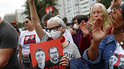 Акция протеста с требованием правосудия для британского журналиста Дома Филиппса и бразильского этнографа Бруно Перейры.