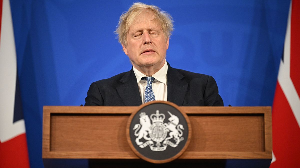 ritain's Prime Minister Boris Johnson speaks during a press conference in Downing Street, London, Wednesday, May 25 2022.