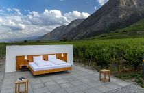 The Vineyard suite of the Null-Stern-Hotel (Zero-Star-Hotel), offering guests a choice between four open-air rooms.