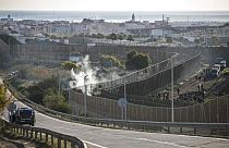 Fotografia di archivio del perimetro di frontiera di Melilla