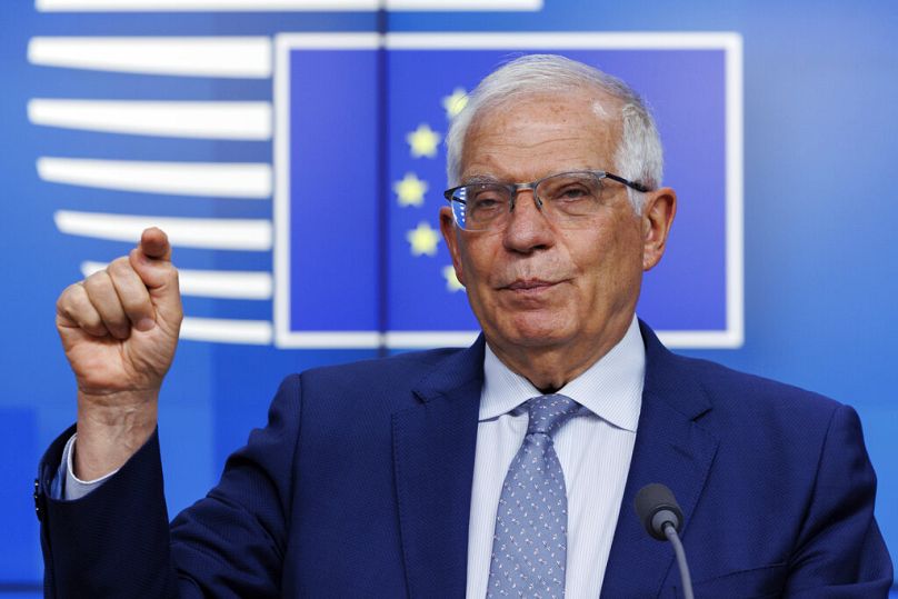 EU Foreign Policy Chief Josep Borrell speaks to the press about the Global Gateway in Brussels, May 2022