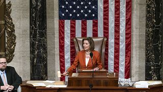 Nancy Pelosi, la présidente de la Chambre des représentants des États-Unis, après le vote de la loi pour limiter la violence par arme à feu, le 24 juin 2022 à Washington