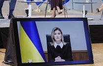 Az ukrán elnök felesége videón beszél egy brüsszeli fórumhoz