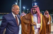 ولي العهد السعودي الأمير محمد بن سلمان ورئيس الوزراء العراقي مصطفى الكاظمي 