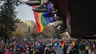 Pride parade march in Santiago