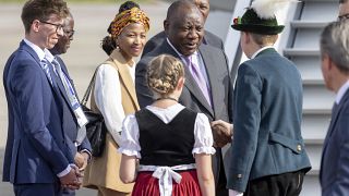 South African president Ramaphosa lands in Munich ahead of G7 summit