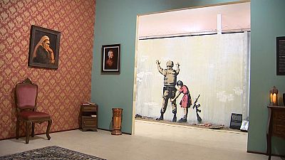 L'exposition le "Monde de Bansky", à la galerie Capsule à Lisbonne, le 25 juin 2022.